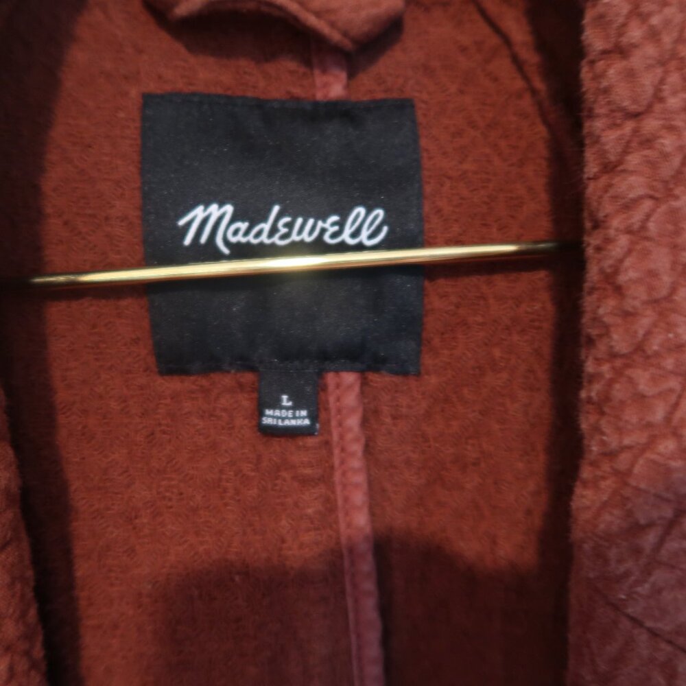 Madewell Quilted Blazer Jacket in Rust - Size Large - Picture 4 of 5